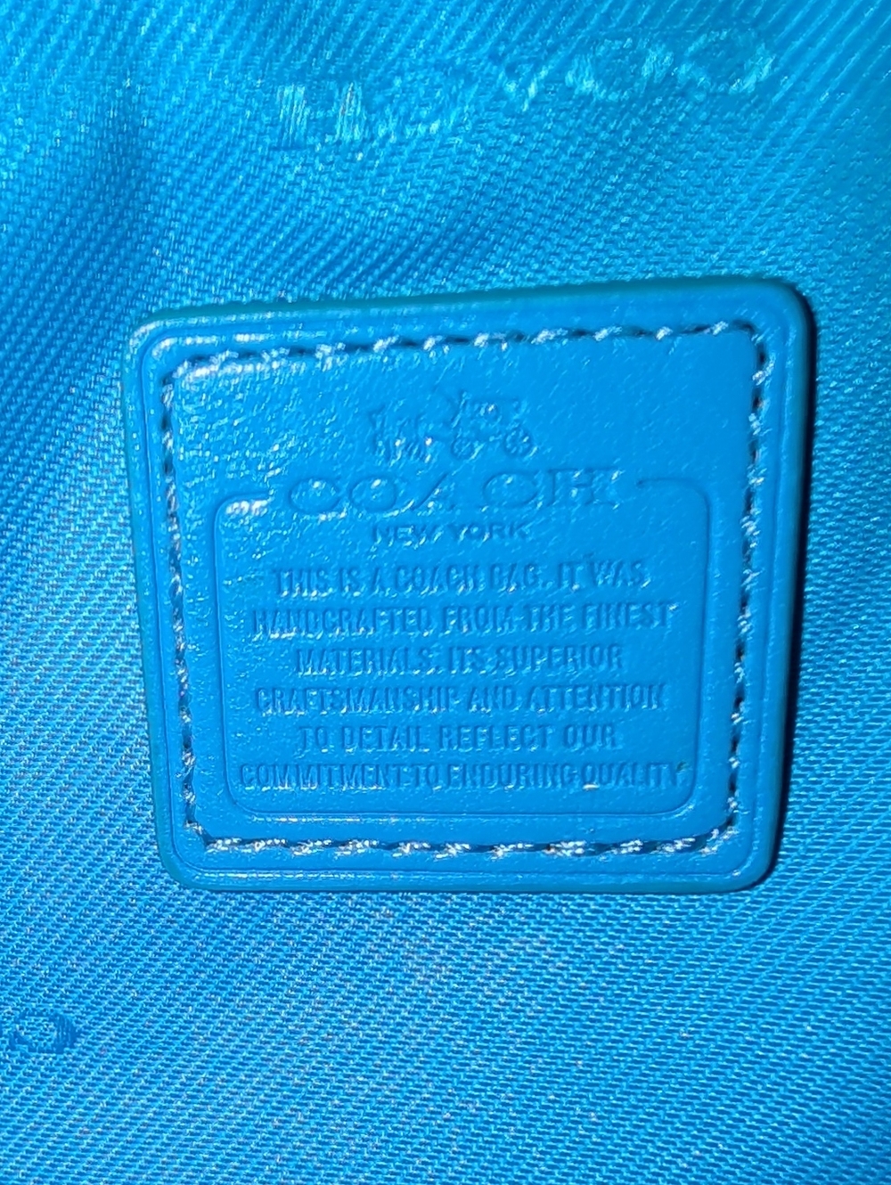 Coach Sadie Pebbled Leather Crossbody Clutch in Azure Blue Silver VGUC - Picture 2 of 15
